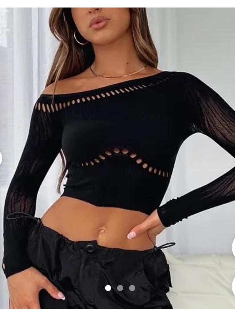 White fox boutique cutout crop top